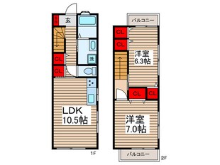 シダーテラスの物件間取画像